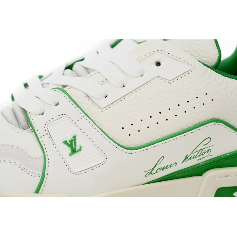 Louis Vuitton Trainer All Blue White Green Lychee Pattern
