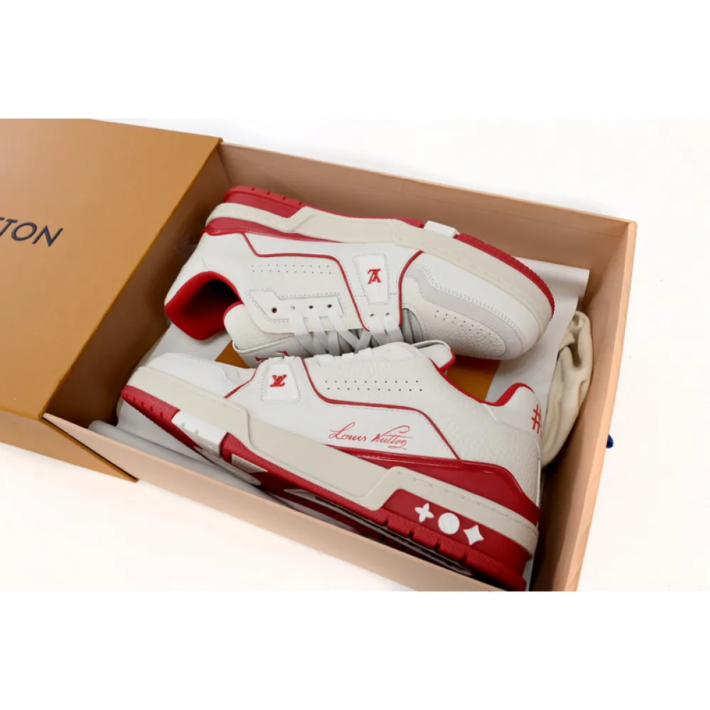 Louis Vuitton Trainer All Blue White Red Lychee Pattern