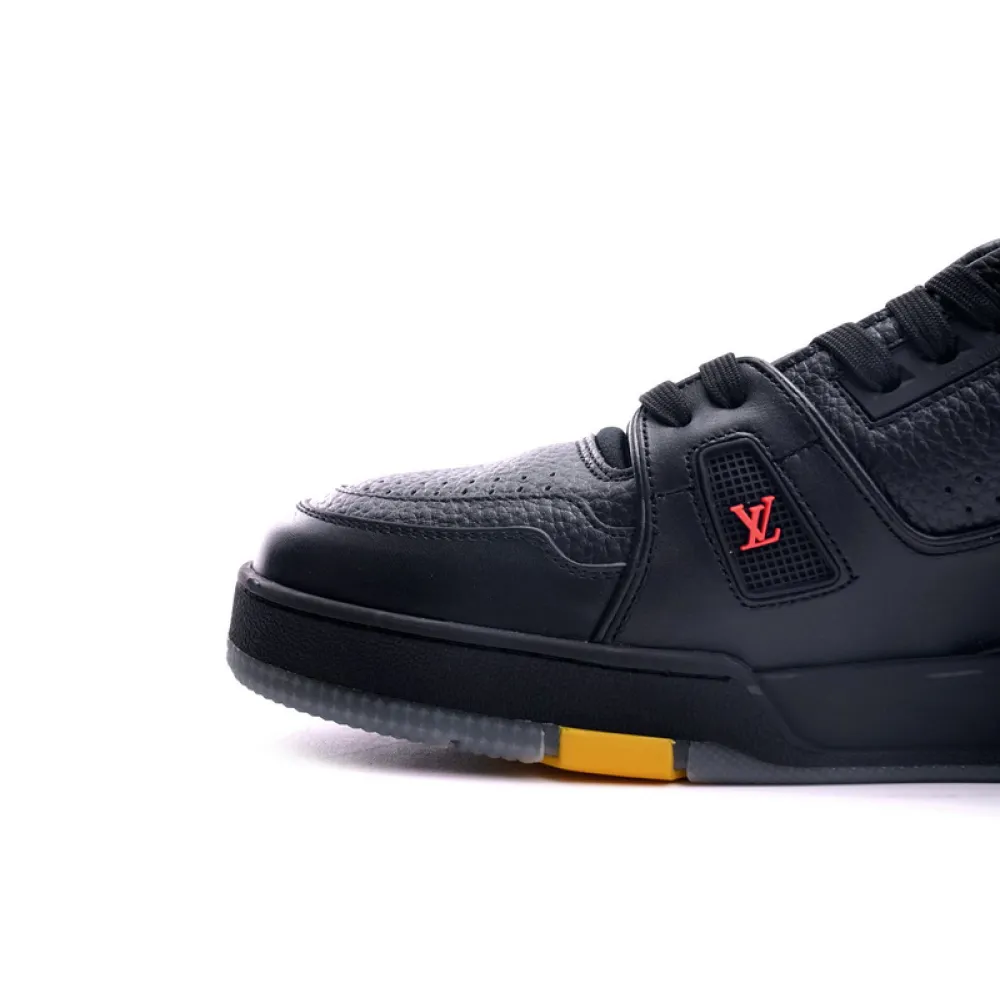 Louis Vuitton Trainer Black Litchi Pattern