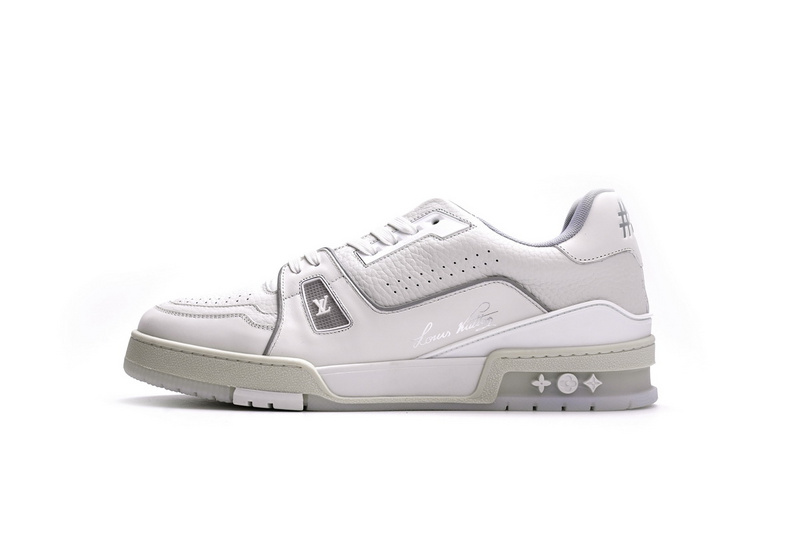 Louis Vuitton Trainer White Litchi Pattern