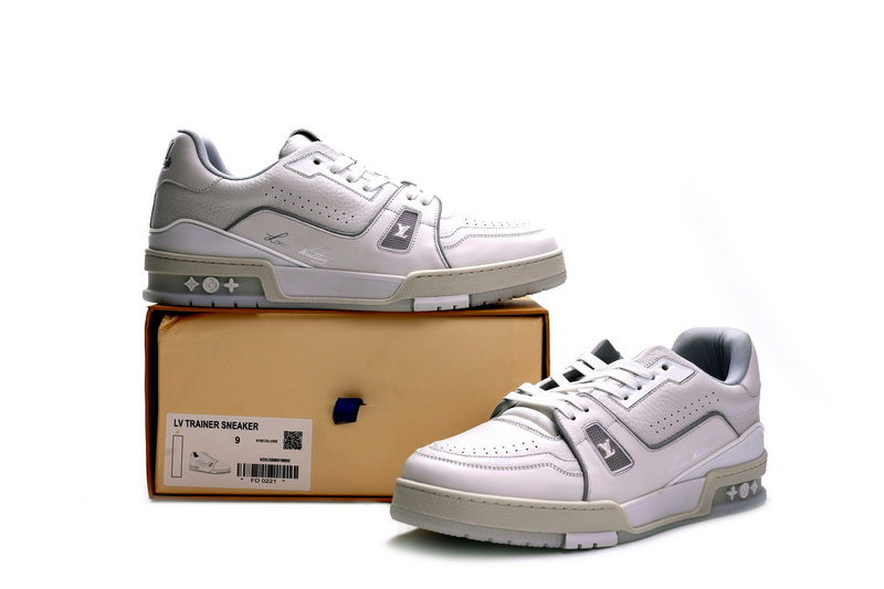 Louis Vuitton Trainer White Litchi Pattern