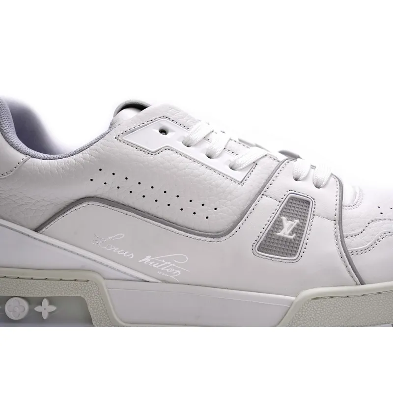 Louis Vuitton Trainer White Litchi Pattern