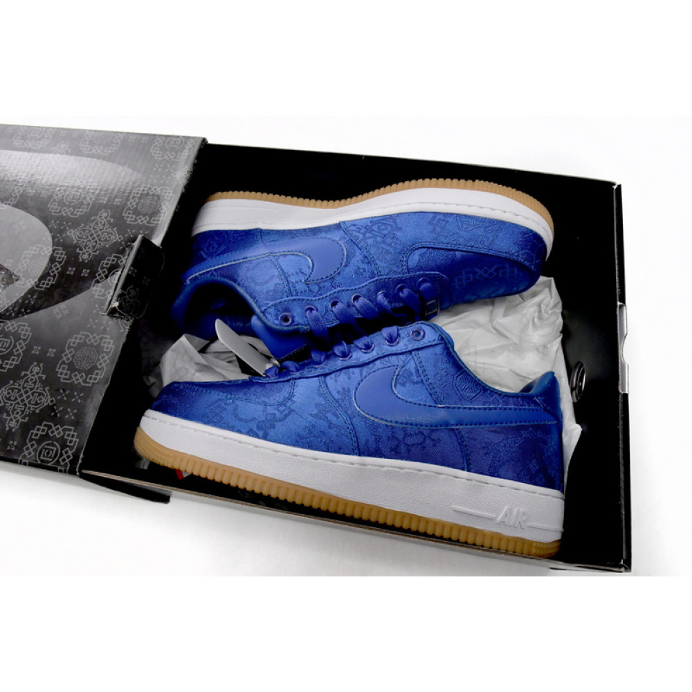 QF  CLOT x Nike Air Force 1 Low Premium Blue Silk