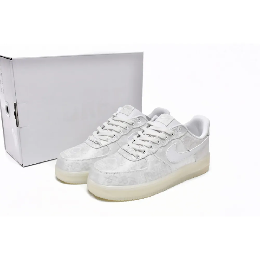 QF CLOT x Nike Air Force 1 Low Premium White Silk