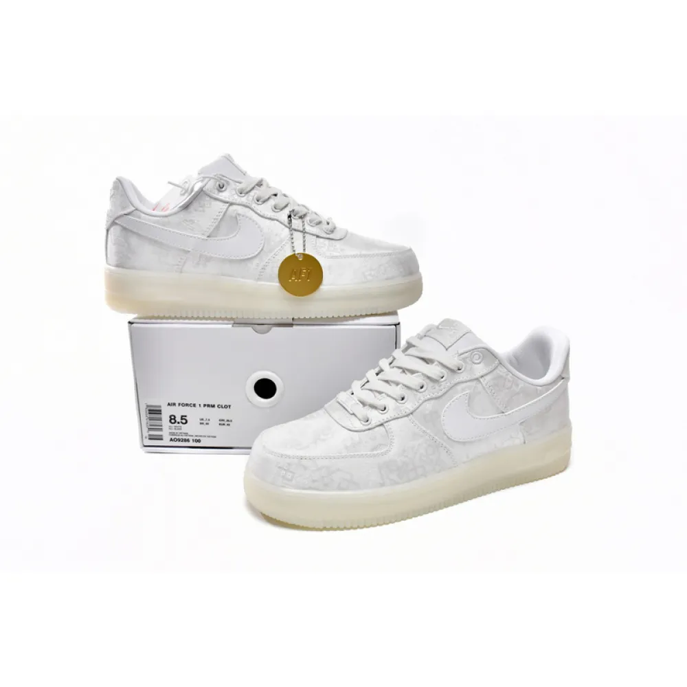 QF CLOT x Nike Air Force 1 Low Premium White Silk