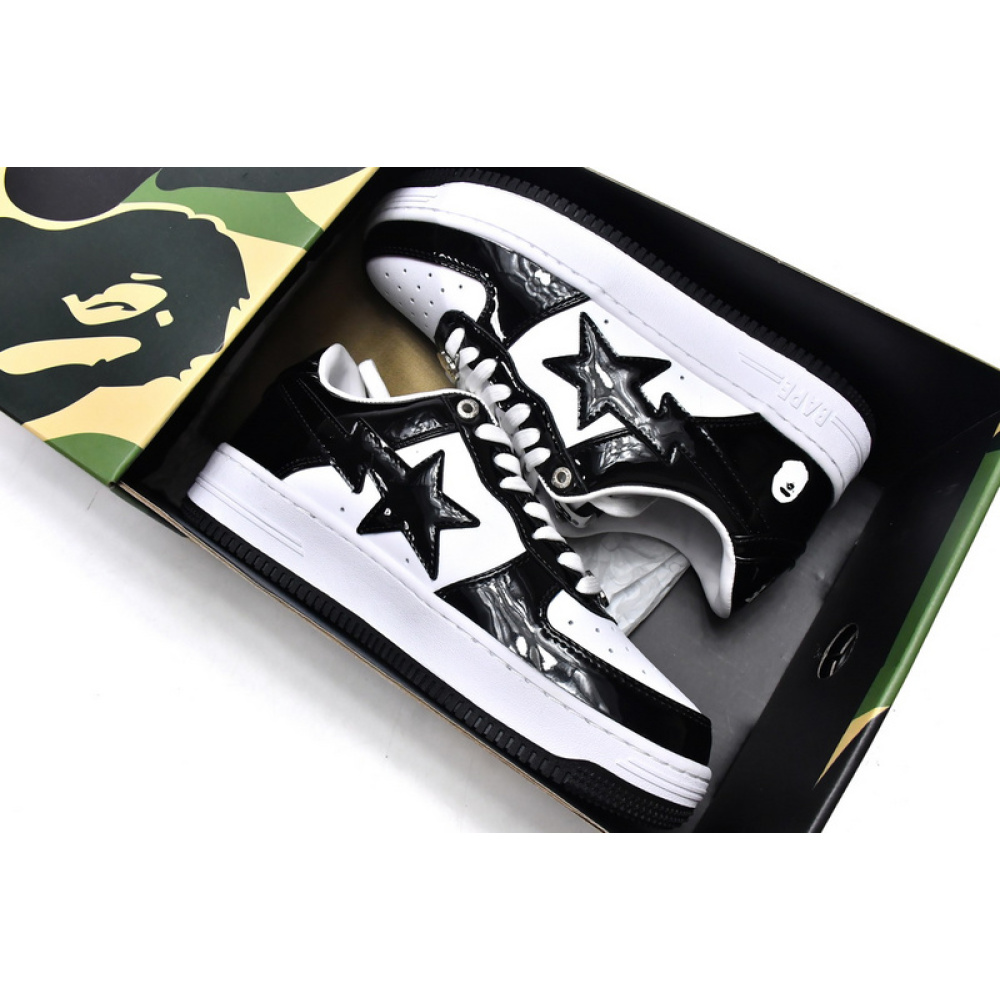 BP A Bathing Ape Bape Sta Low Black White