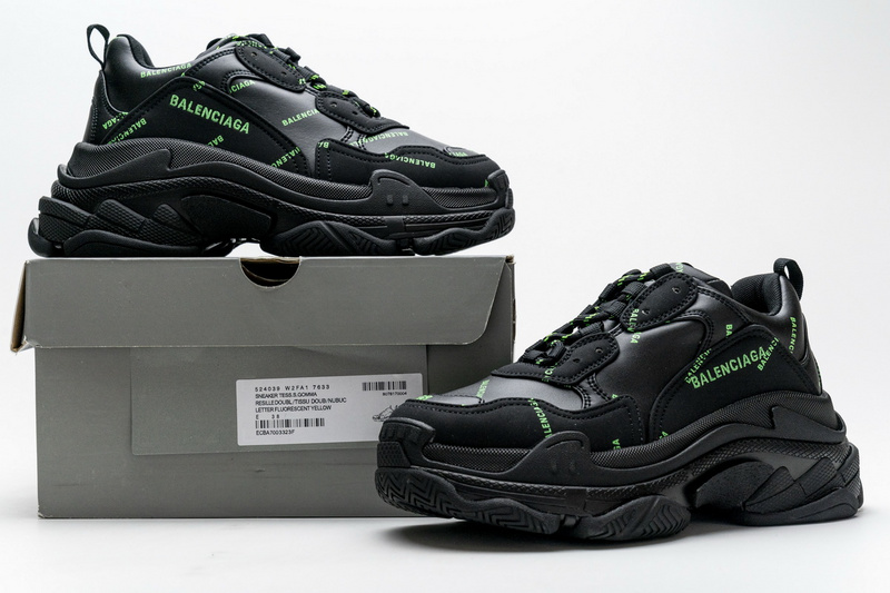 Balenciaga Triple S Letter Fluorescent Yellow