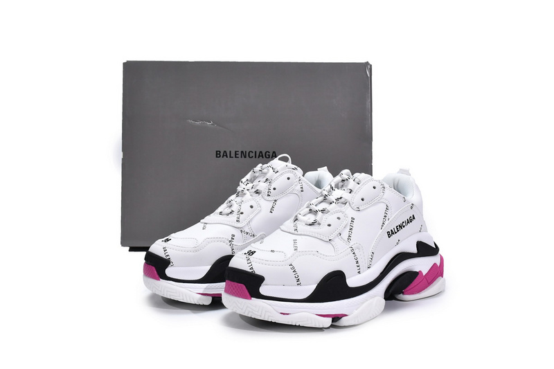 Balenciaga Triple S Letter White Rose Red