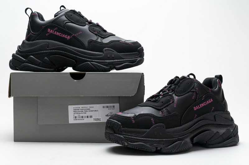 Balenciaga Triple S Letter Black Pink