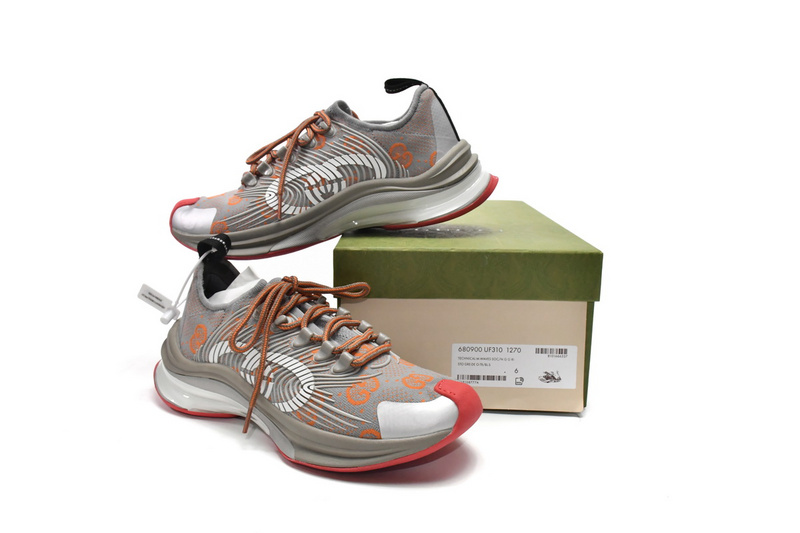 Gucci Run Sneakers Grey Red