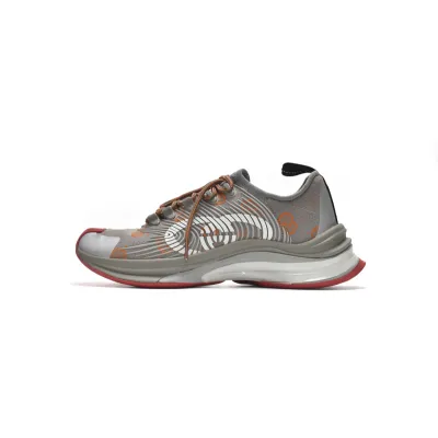 Gucci Run Sneakers Grey Red 01