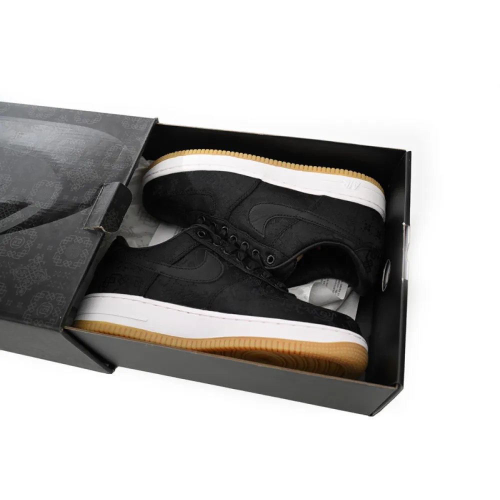 OG Fragment Design x CLOT x Nike Air Force 1 Low Black Silk