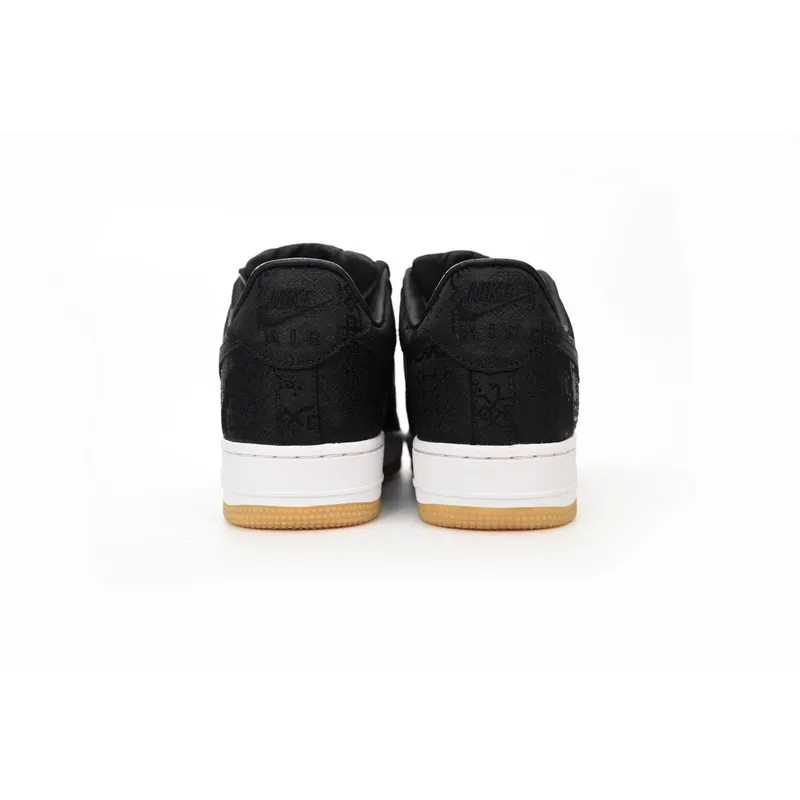 QF  Fragment Design x CLOT x Nike Air Force 1 Low Black Silk