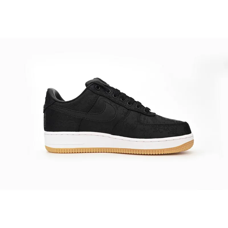 QF  Fragment Design x CLOT x Nike Air Force 1 Low Black Silk