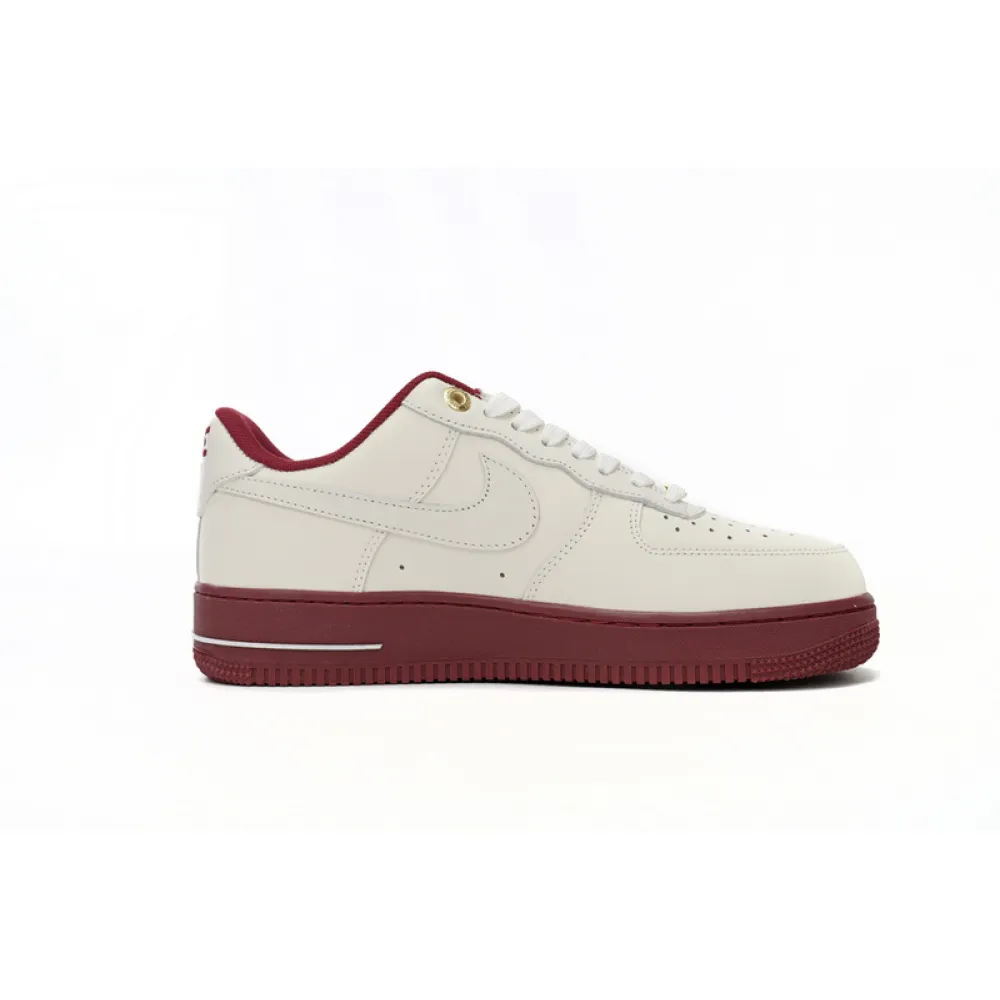 QF  Nike Air Force 1’07 Low Beige Red