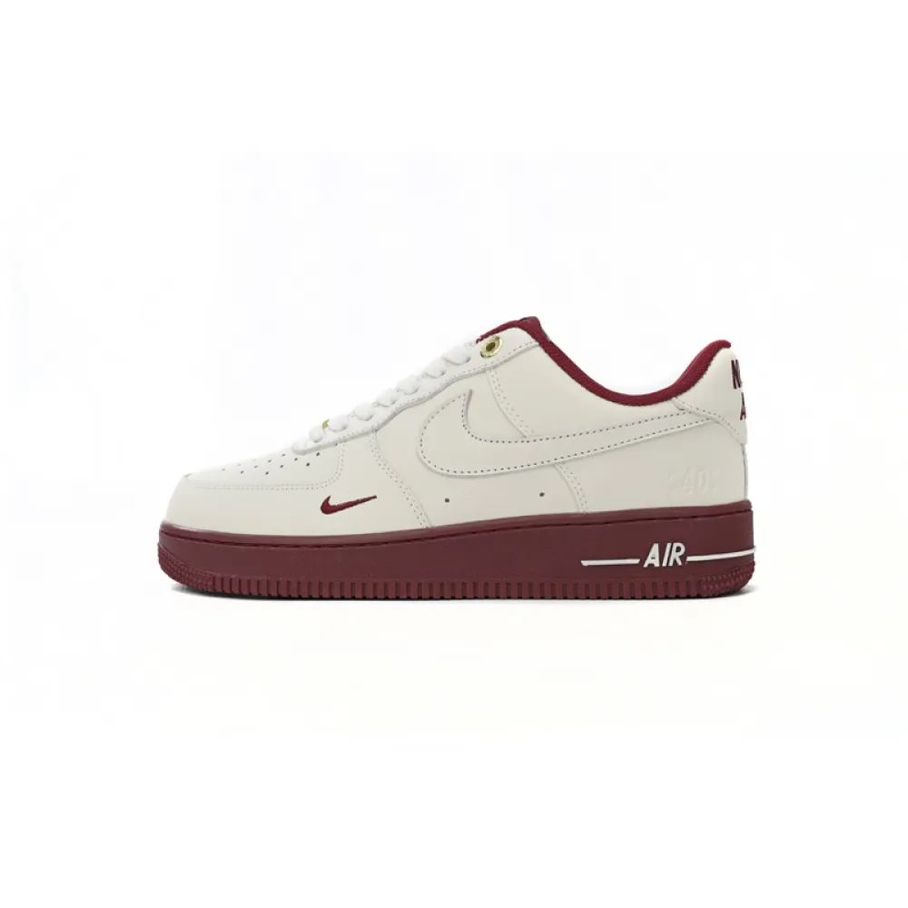 QF  Nike Air Force 1’07 Low Beige Red