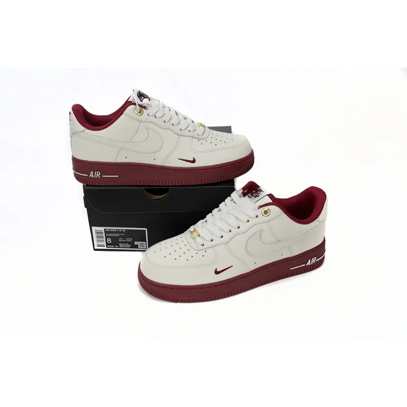 QF  Nike Air Force 1’07 Low Beige Red