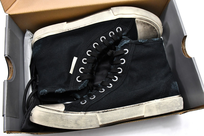 Balenciaga Paris High Destroyed - Black White