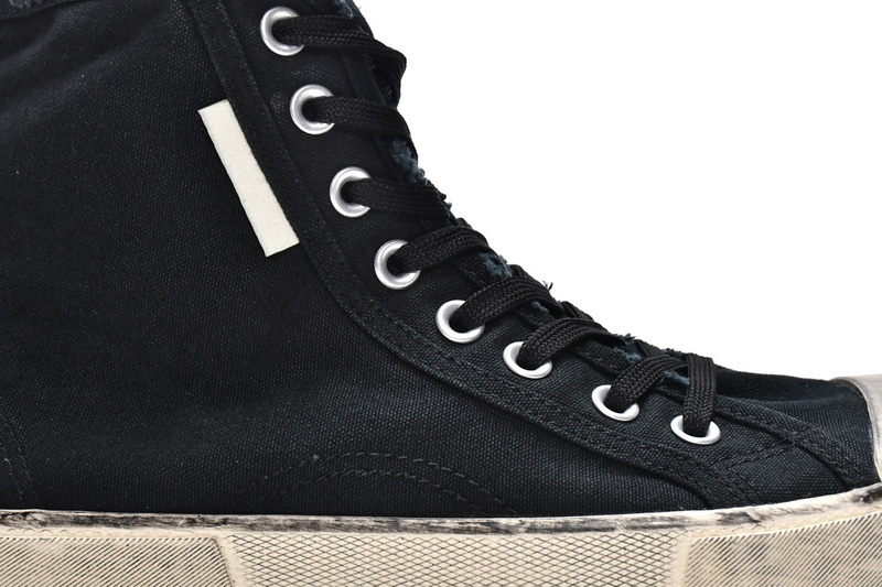 Balenciaga Paris High Destroyed - Black White