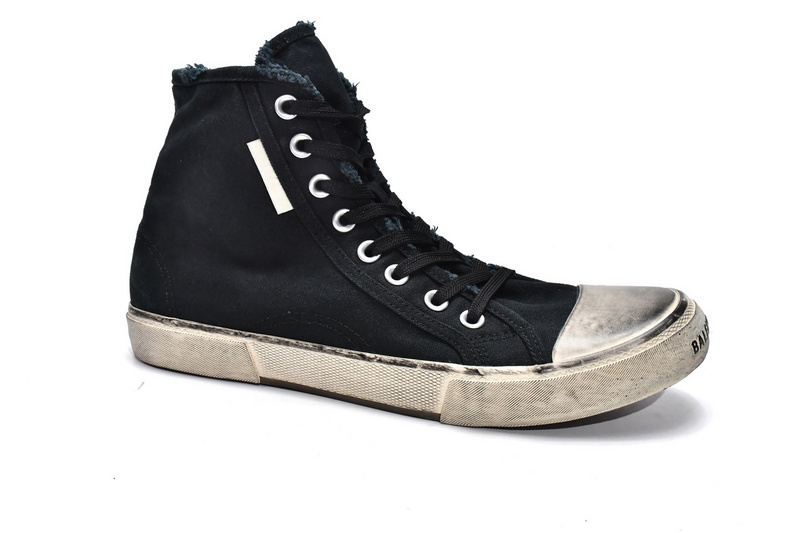 Balenciaga Paris High Destroyed - Black White