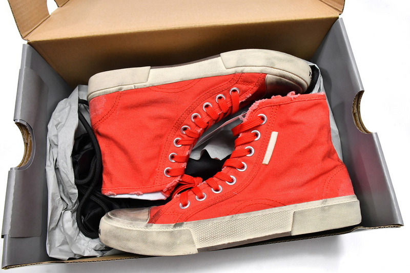 Balenciaga Paris High Destroyed - Red