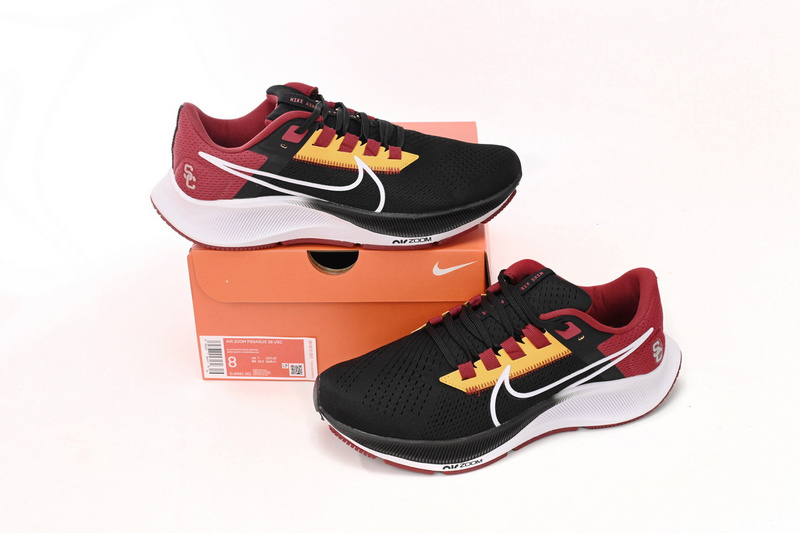 Nike AIR ZOOM PEGASUS 38 Black, Yellow, And Red