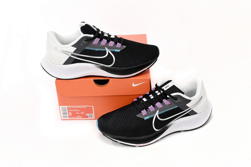 Nike AIR ZOOM PEGASUS 38 Black And White Blue