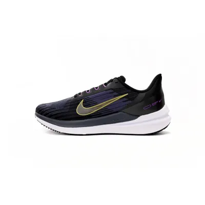 Nike Air Winflo 9 Black, Blue, and Yellow 01