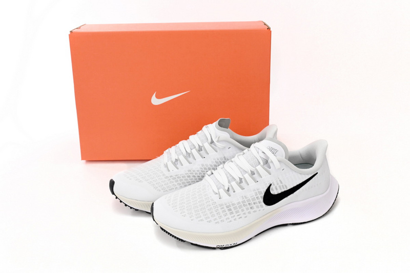 Nike AIR ZOOM PEGASUS 37 All White And Black Hooks