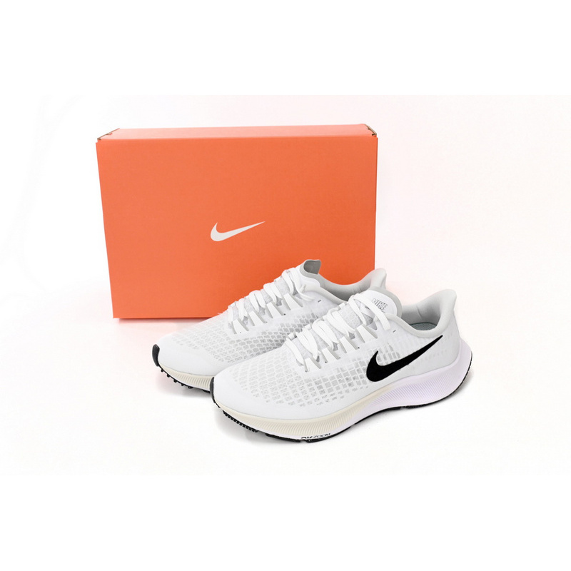 Nike AIR ZOOM PEGASUS 37 All White And Black Hooks