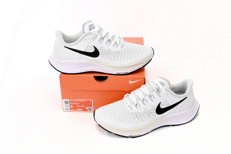 Nike AIR ZOOM PEGASUS 37 All White And Black Hooks