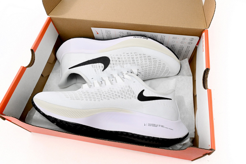 Nike AIR ZOOM PEGASUS 37 All White And Black Hooks