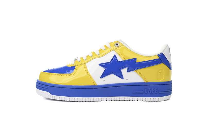 BP A Bathing Ape Bape Sta Low White Baolan Yellow