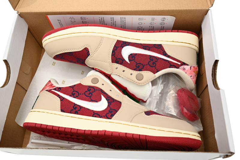 Q3 Air Jordan 1 Low Gucci Pearl Red