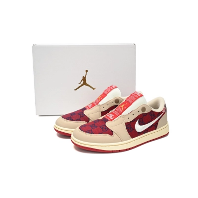 Q3 Air Jordan 1 Low Gucci Pearl Red 02