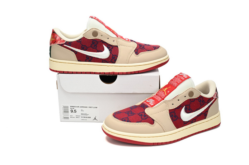 Q3 Air Jordan 1 Low Gucci Pearl Red