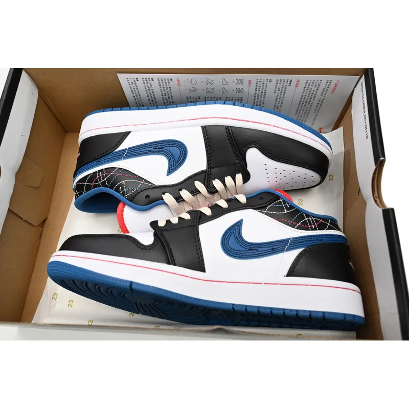 XH Air Jordan 1 Low SE "Black/Industrial Blue"