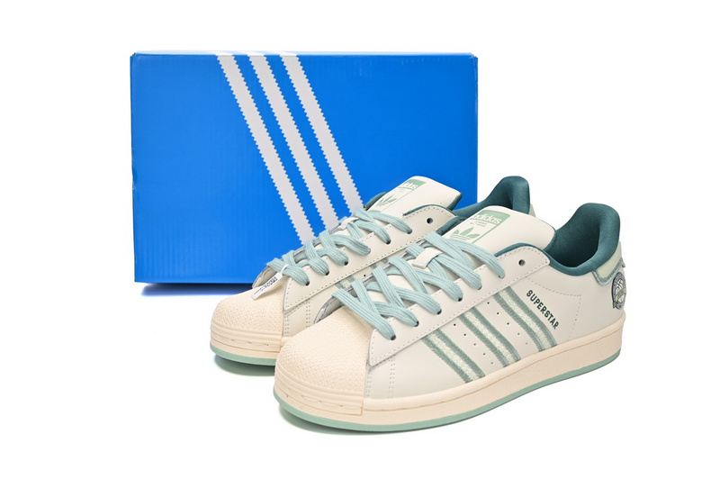 Adidas Superstar Shoes White New Cherry White Green