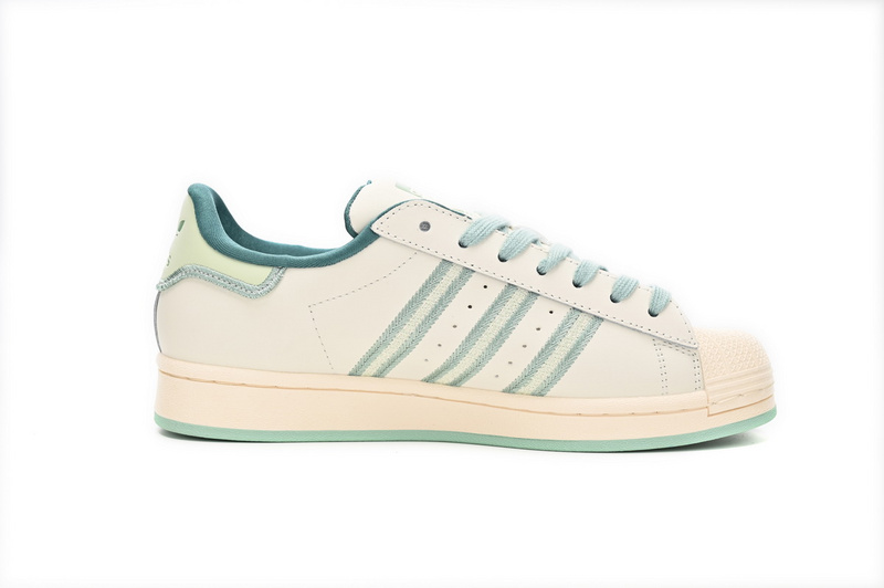 Adidas Superstar Shoes White New Cherry White Green