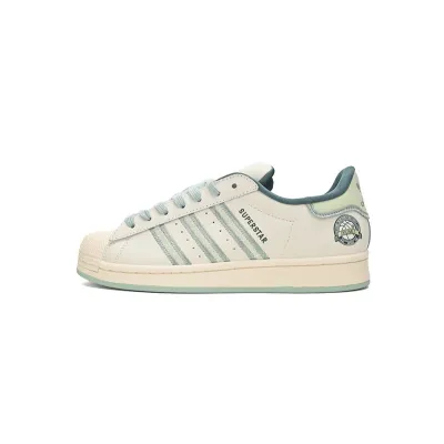 Adidas Superstar Shoes White New Cherry White Green 01