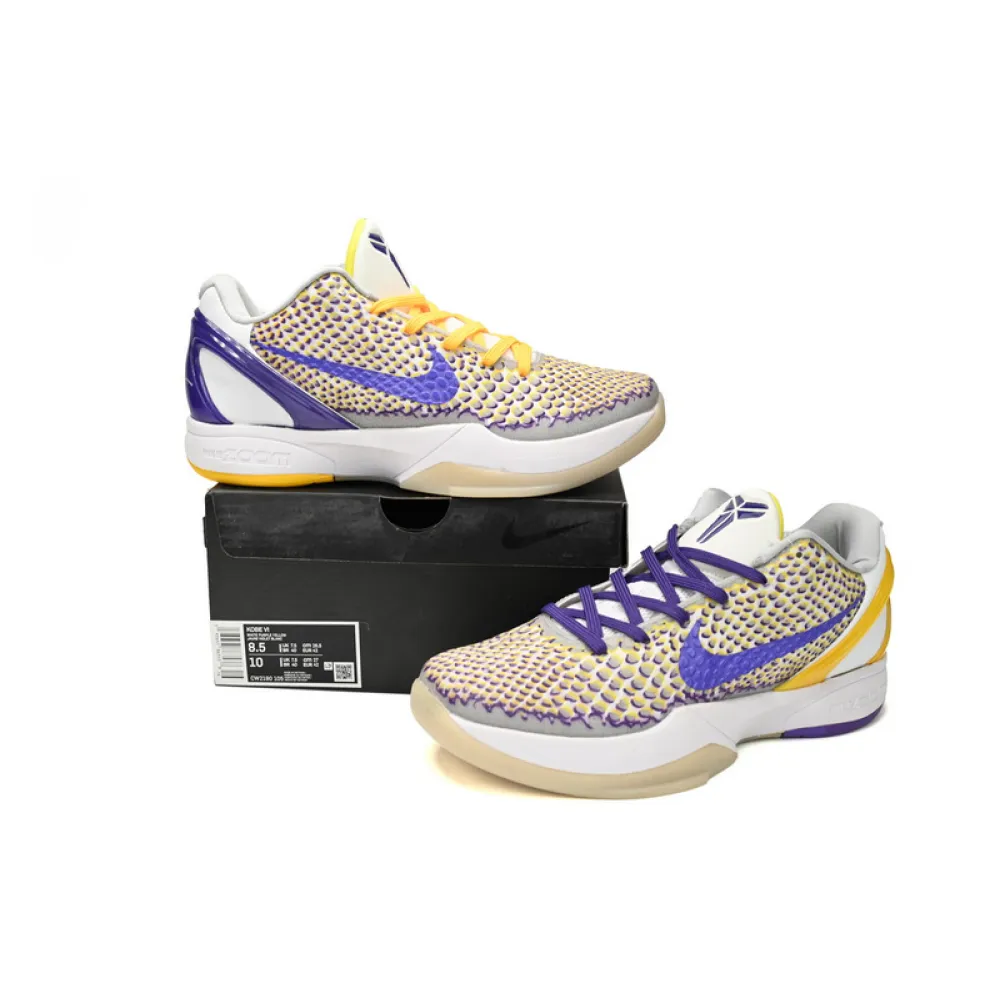 Nike Kobe VI White Purple Yellow