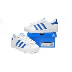 Adidas Superstar Shoes White Black Light Blue and White