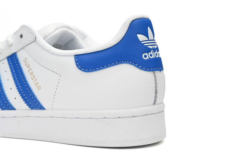 Adidas Superstar Shoes White Black Light Blue and White