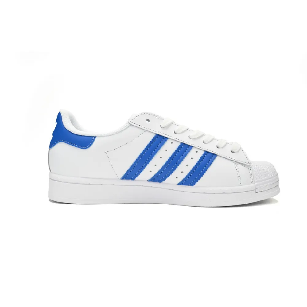 Adidas Superstar Shoes White Black Light Blue and White