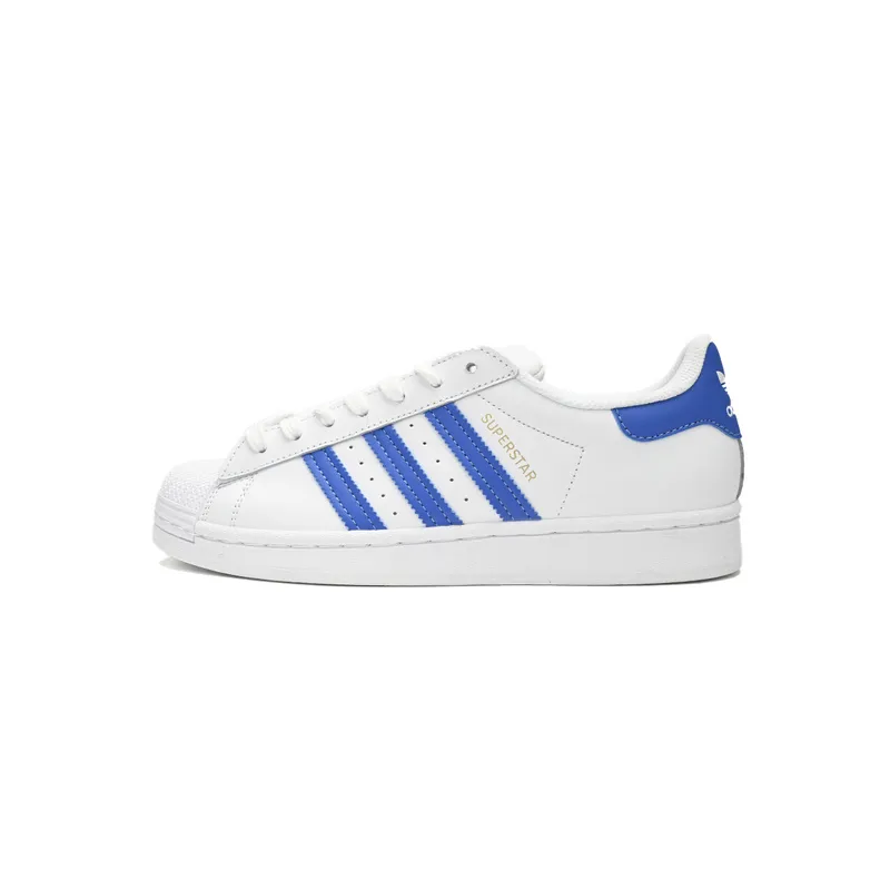 Adidas Superstar Shoes White Black Light Blue and White