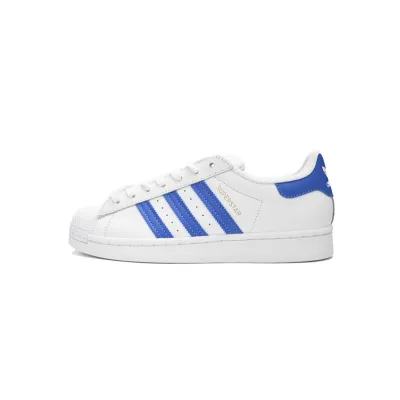 Adidas Superstar Shoes White Black Light Blue and White 01