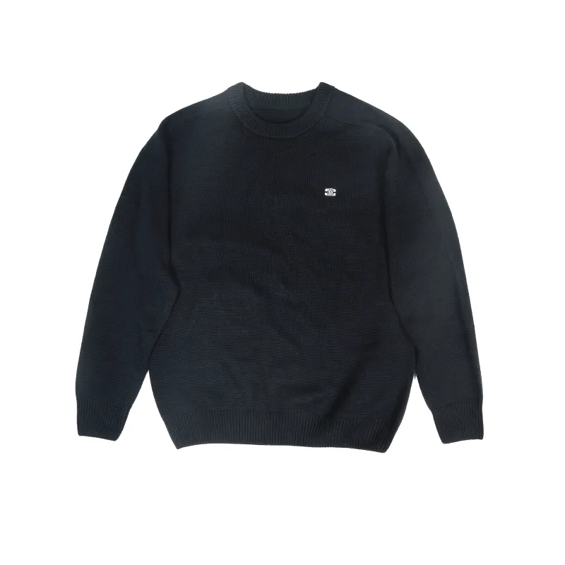 TRIOMPHE CREW NECK SWEATER IN WOOL AND CASHMERE BLACK / OFF WHITE