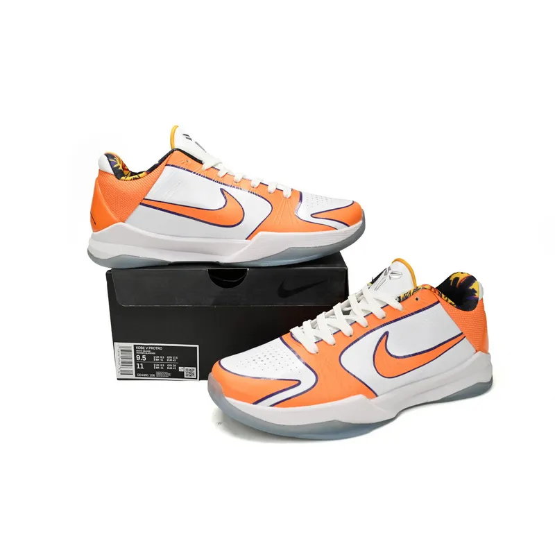 Kobe 5 BruceLee White Orange