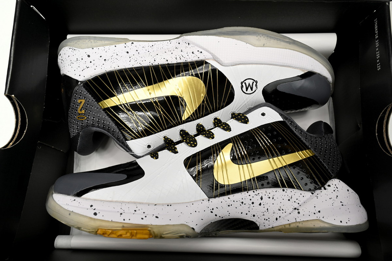 Nike Kobe V Protro Black White Gold