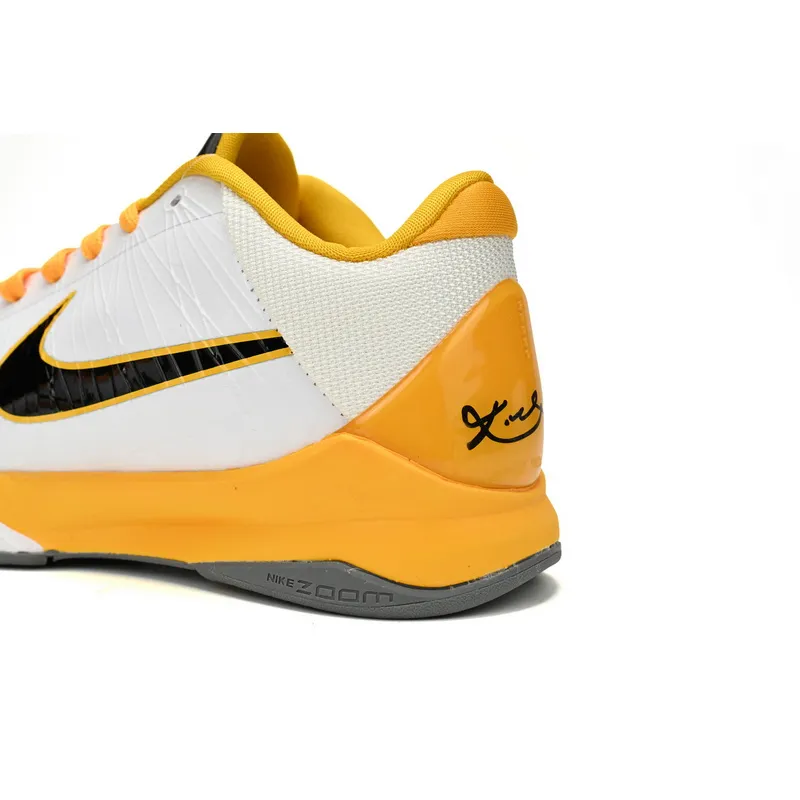 New Sale Nike Zoom Kobe 5 V X White Black Yellow Shoes